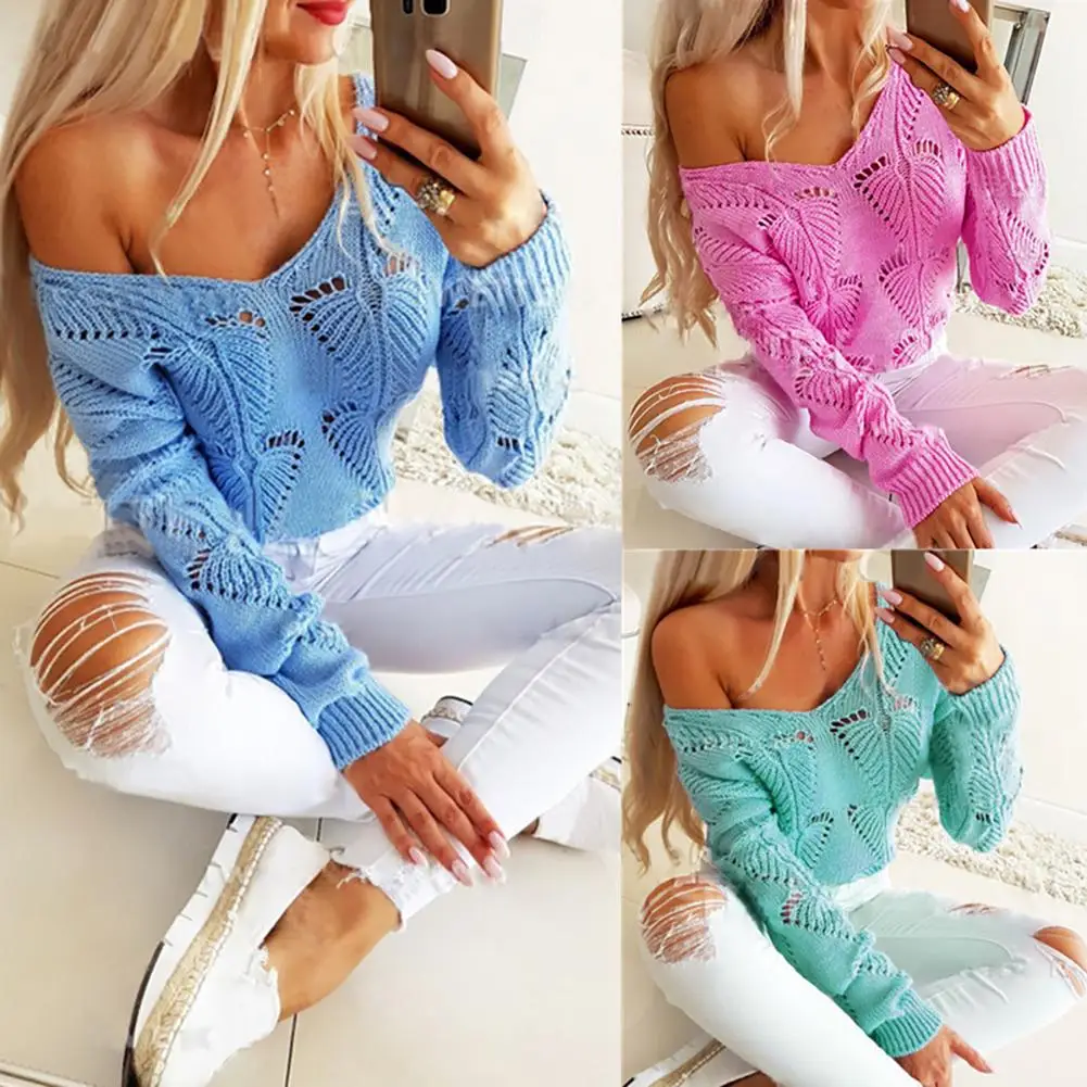 

Женский свитер с высоким воротом, Осенний однотонный вязаный свитер с длинным рукавом, модный тонкий эластичный пуловер 2XL