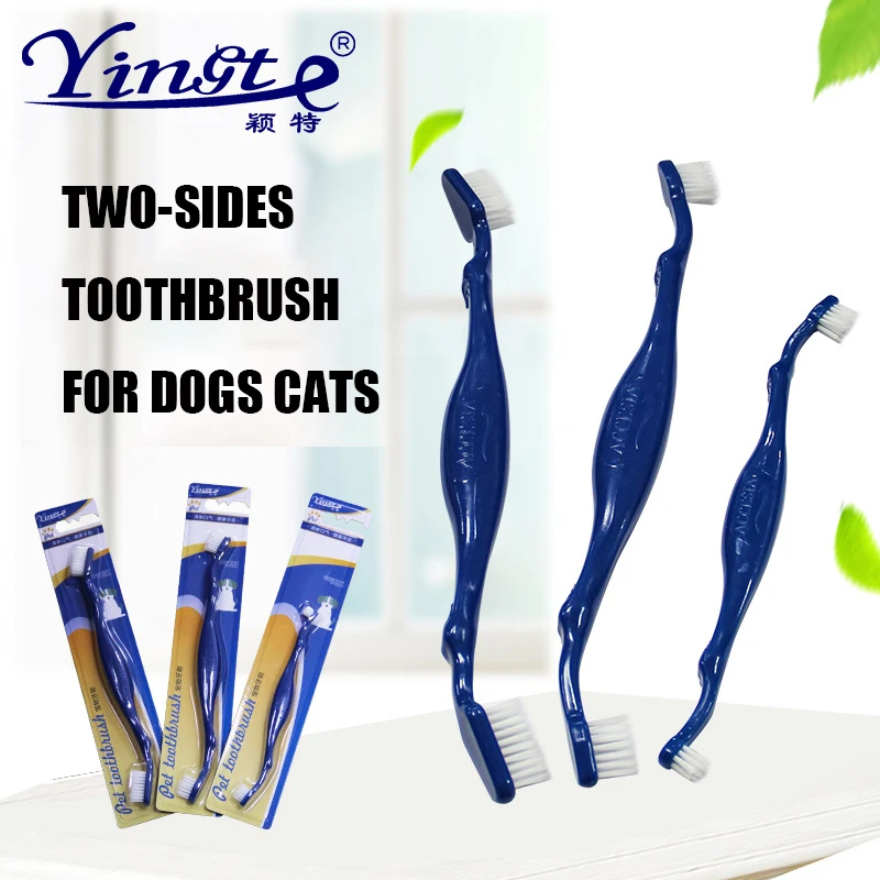 

Pet Dog Cat Tootbrush Pet Double-head Toothbrush Soft Pet Toothbrush Pet Tooth Cleaner Pet Dental Mouth Health Products Supply
