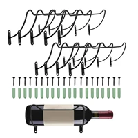 10x wrought iron wine rack wall hanging wine holder with screw bottle display stand for home bar restaurant