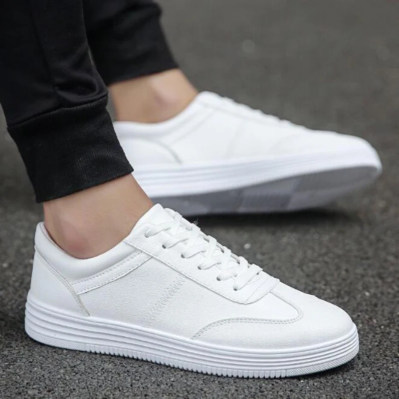 

New Arrival Men White Flat Shoes Fashion Lace-up Comfortable Sneaker for male tenis masculino adulto Top Quality Men Casual Shoe