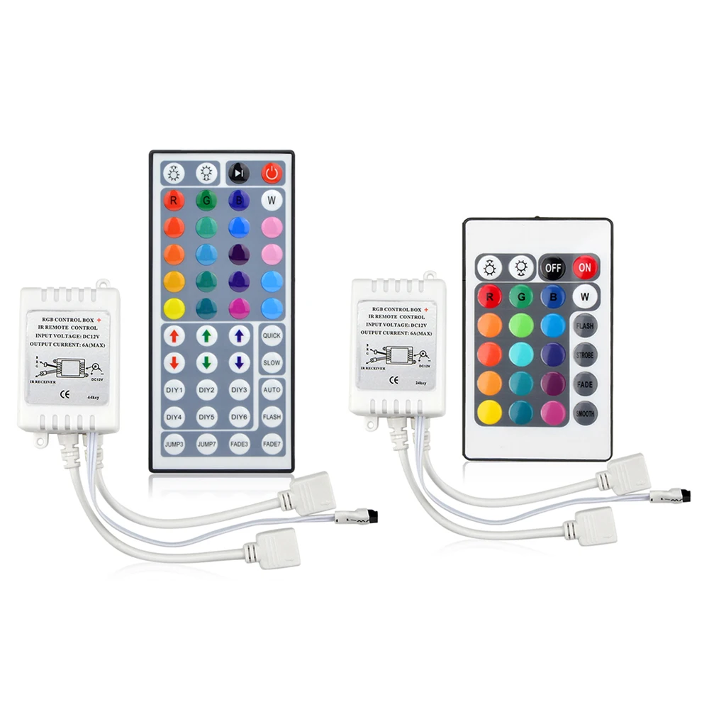 

SMD 2835 5050 RGB Light strip remoter controller 12V 24key 44keys IR led controller tape Ribbon lamp light accessories Connector
