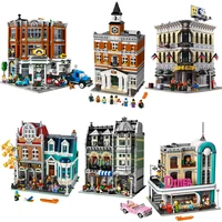 street view house architecture building blocks set friends bricks model toys for children gift 15003 15005 15037 15008 15042s