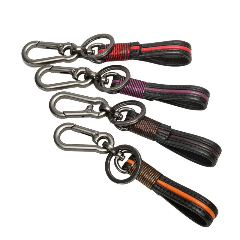 Автомобильный брелок из натуральной кожи с классическим D образным