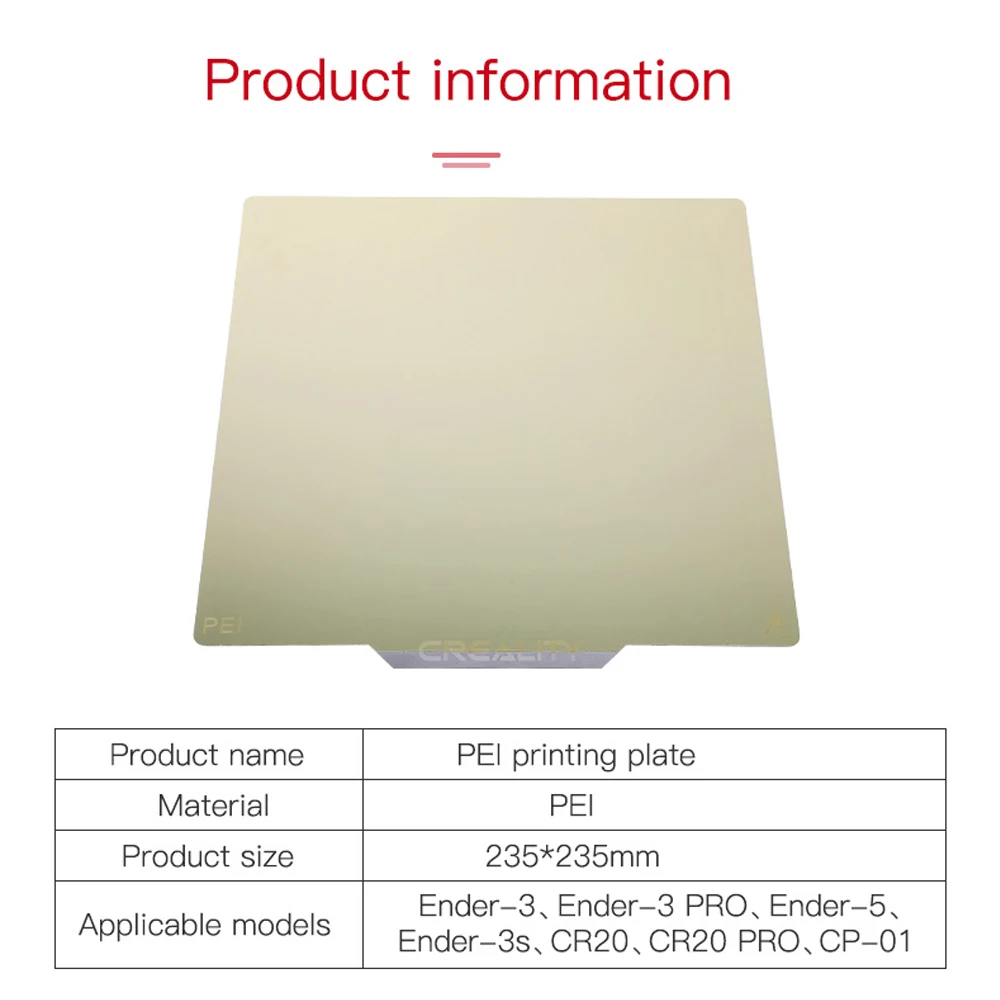 Детали для 3D-принтера Creality PEI магнитная Строительная пластина термостойкая 235*235