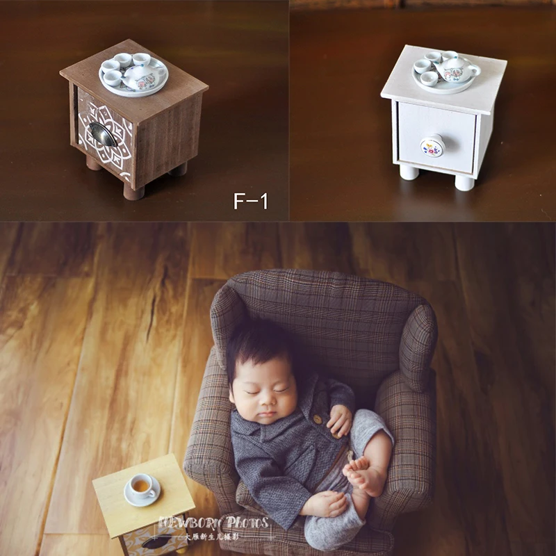 Маленький чайный столик + чайник + чайная чашка реквизит для фотосъемки новорожденных милый реквизит для детской фотосъемки креативный акс...