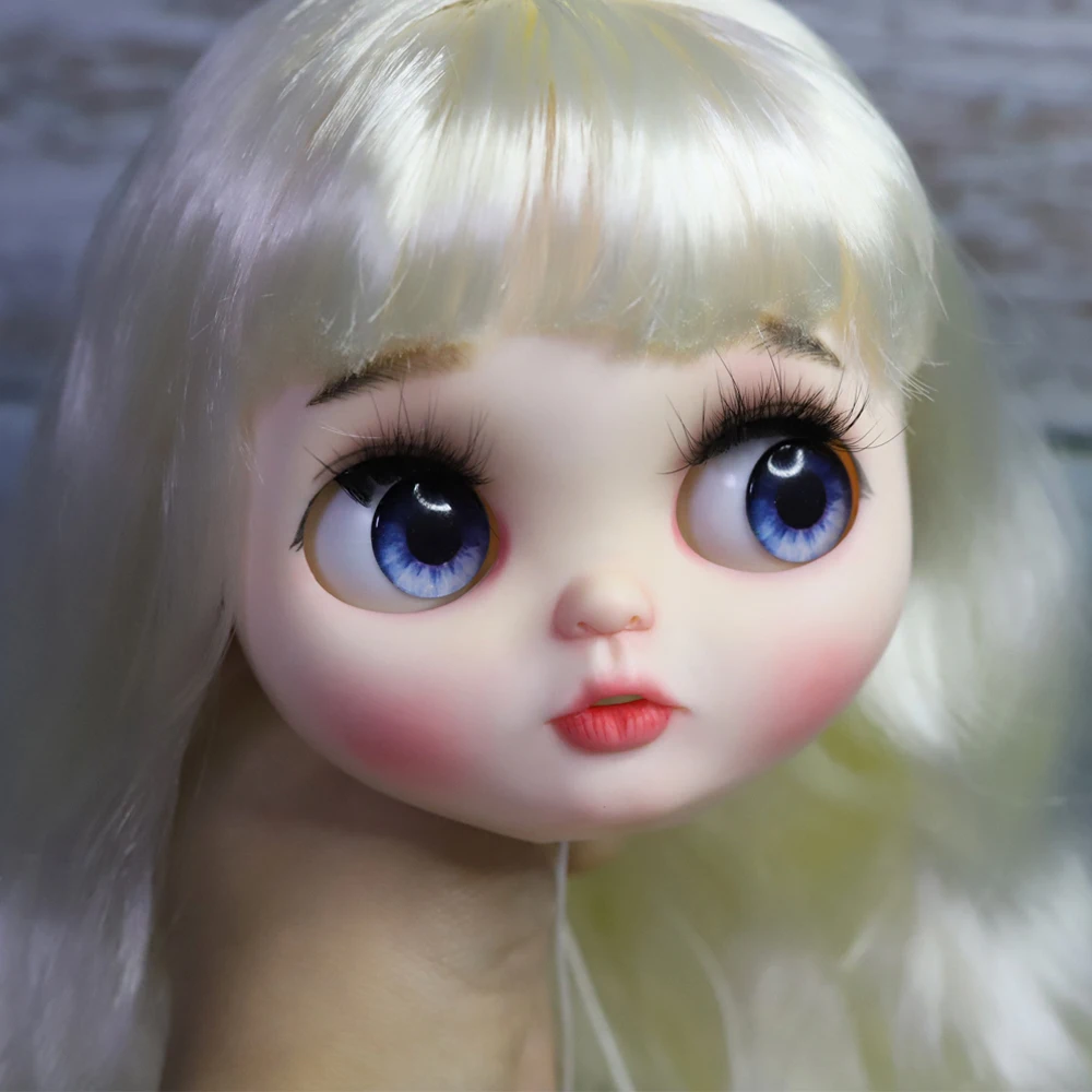 

Blyth Doll Face Plate for diy your blyth makeup Including Back Plate customization doll Nude blyth white skin smile face 8.12.1