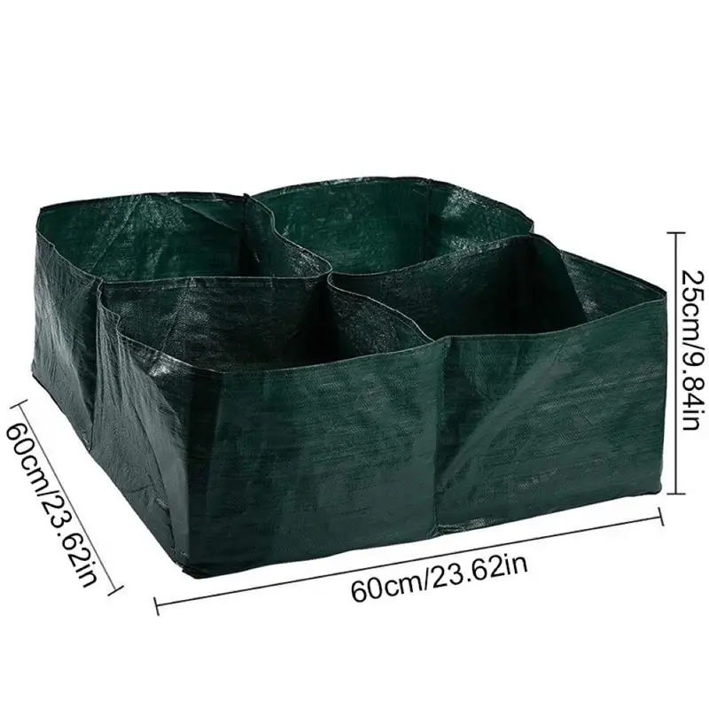 

Planting Bag 4 Grids Square Garden Planter Pocket Mini Portable Vegetable Growing Bag for Potato Tomato Flowers Carrot Onion