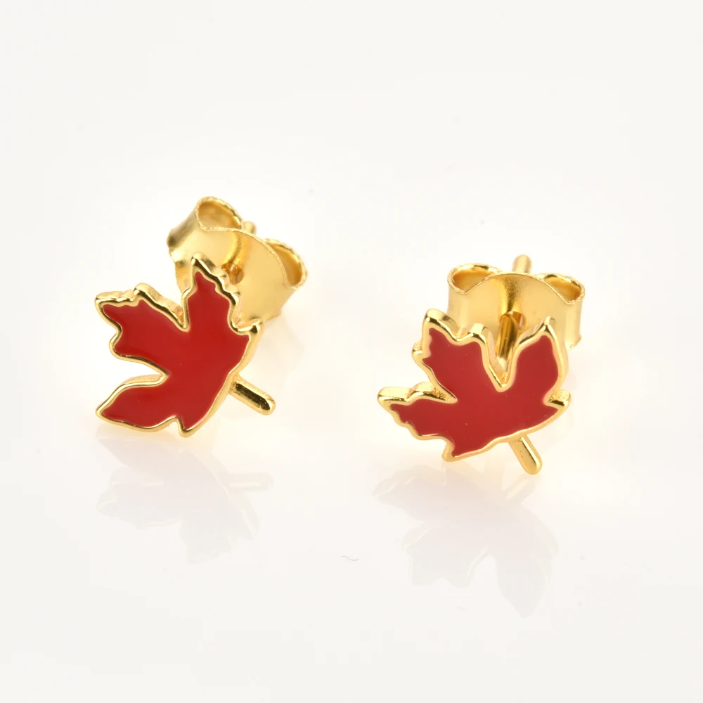 ANDYWEN 925 Sterling Silver Gold Low Price Mushroom Pumpkin Maple Leaf Apple Stud Earring Piercing Clips Clearance Sales | Украшения и
