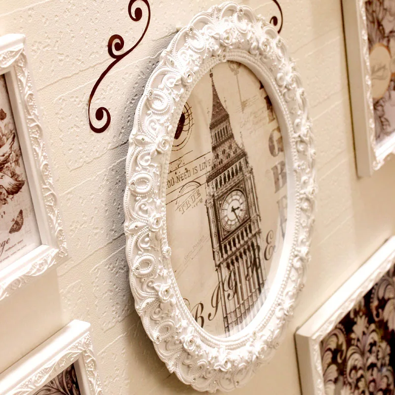 9 шт./компл. набор фоторамок в стиле ретро с цветочным рисунком подвесная