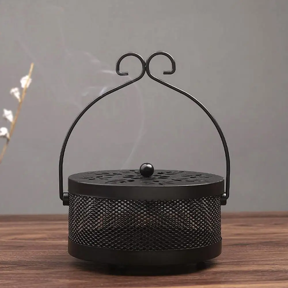Металлическая огнестойкая курильница с крышкой и ручкой в стиле ретро | Дом сад