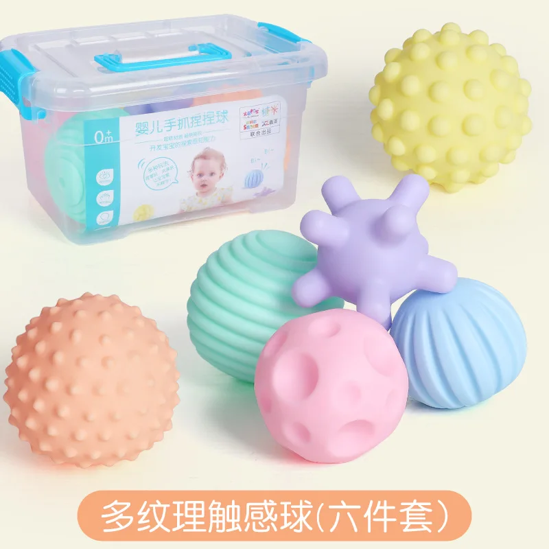 Мягкая игрушка для малышей, резиновый ручной захват, игрушка для тактильного восприятия, игрушка-погремушка для новорожденных для детей 0-12 ... от AliExpress WW