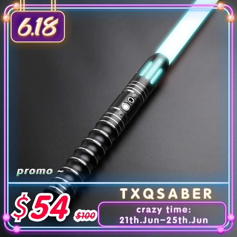 TXQSABER RGB светильник ssaber металлический рукояти 12 Цвет изменение и 6 штук в упаковке; Ночное белье Sounfonts Blaster ДП замок вверх светильник сабля Косплэй игрушки - изображение
