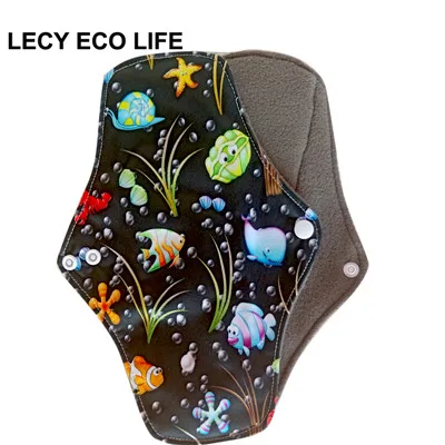 m40 LECY ECO LIFE бамбуковый уголь флисовые внутренние тканевые менструальные прокладки для постоянного потока, женские многоразовые подушечки для салфеток Рождественский подарок - Цвет: m40