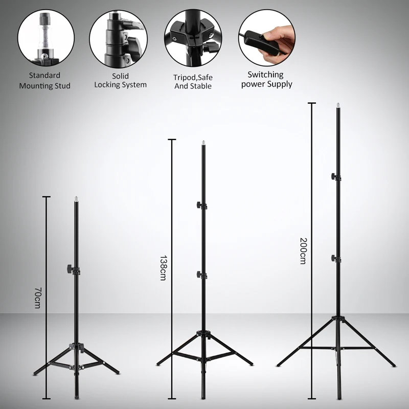 1 шт. светодиодный светильник с регулируемой яркостью для фотосъемки подставкой