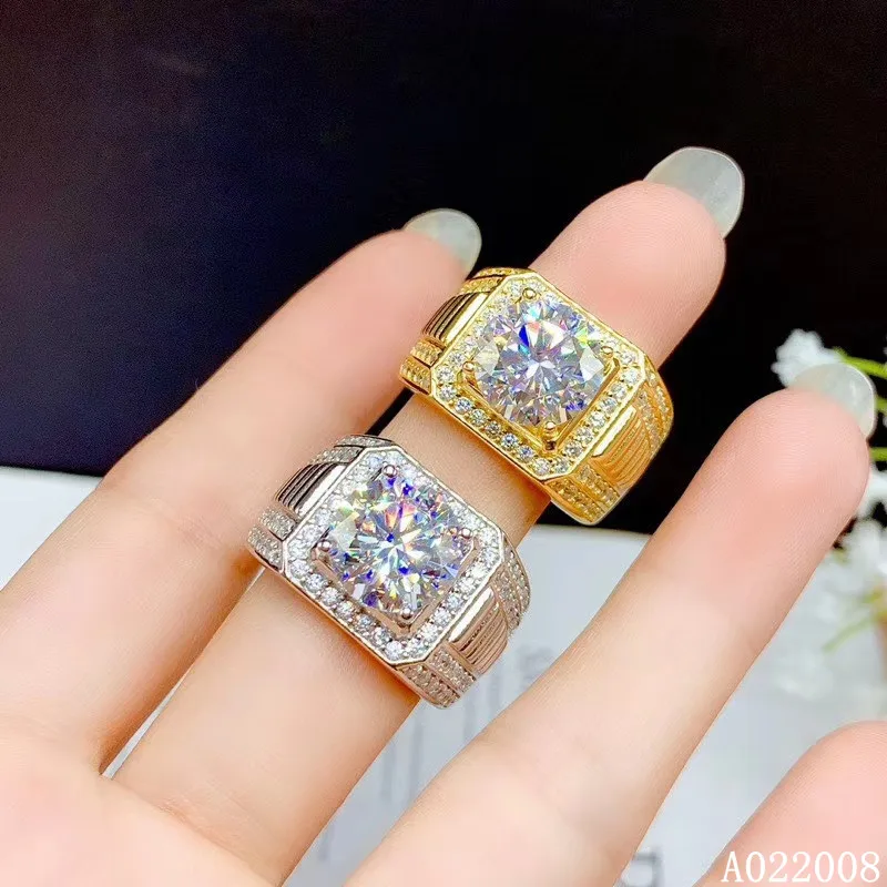 

KJJEAXCMY fine jewelry 925 sterling silver inlaid Mosang Diamond gemstone men ring trendy support detection hot selling