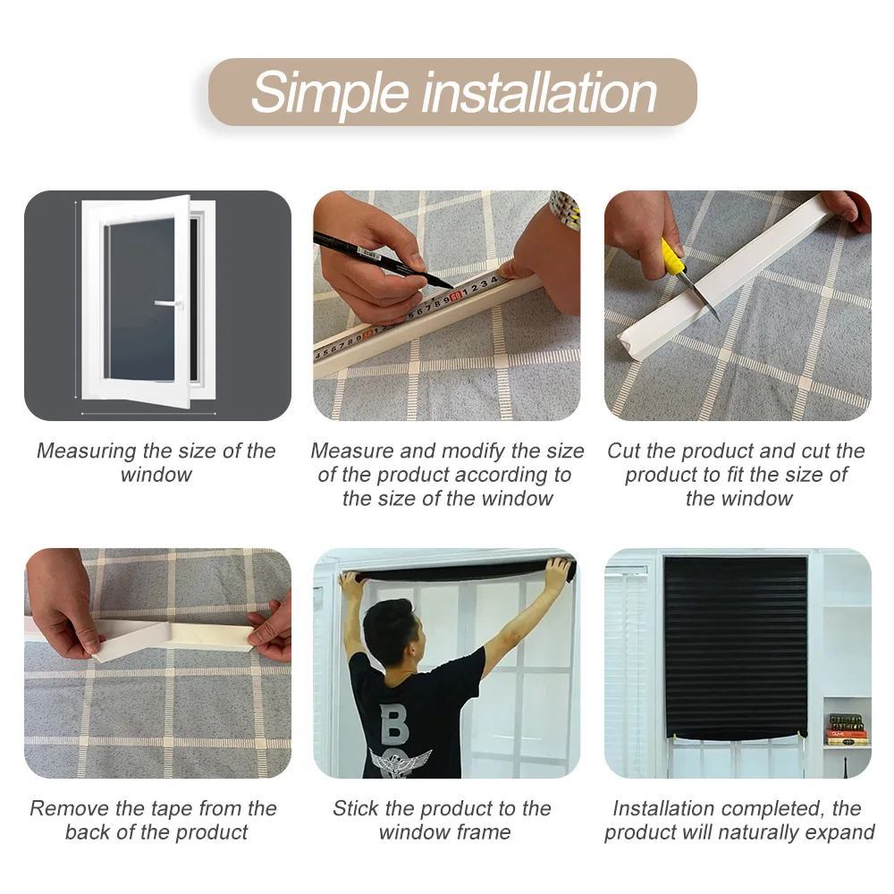 Самоклеящиеся плиссированные жалюзи занавески полузатемненные окна для ванной