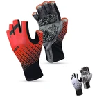 Велосипедные Нескользящие перчатки с защитой от пота для мужчин и женщин, перчатки на полпальца, дышащие противоударные спортивные перчатки, велосипедные перчатки