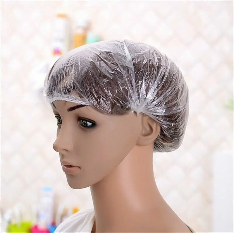 20 шт одноразовые PE прозрачные эластичные шапочки для душа отель Парикмахерская