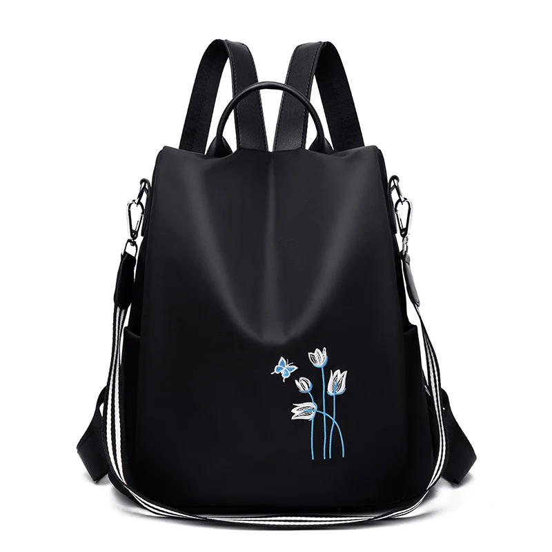 Женский водонепроницаемый рюкзак с защитой от кражи Черный винтажный дорожный