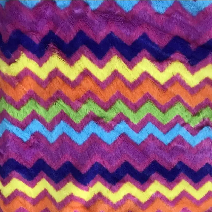 PV плюшевая ткань Волнистая Полоса цветная печать для DIY Домашний текстиль Одежда