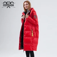 ceprask 2021 winter new down jacket women parka high quality thick cotton fashion long contrast color winter coat outerwear