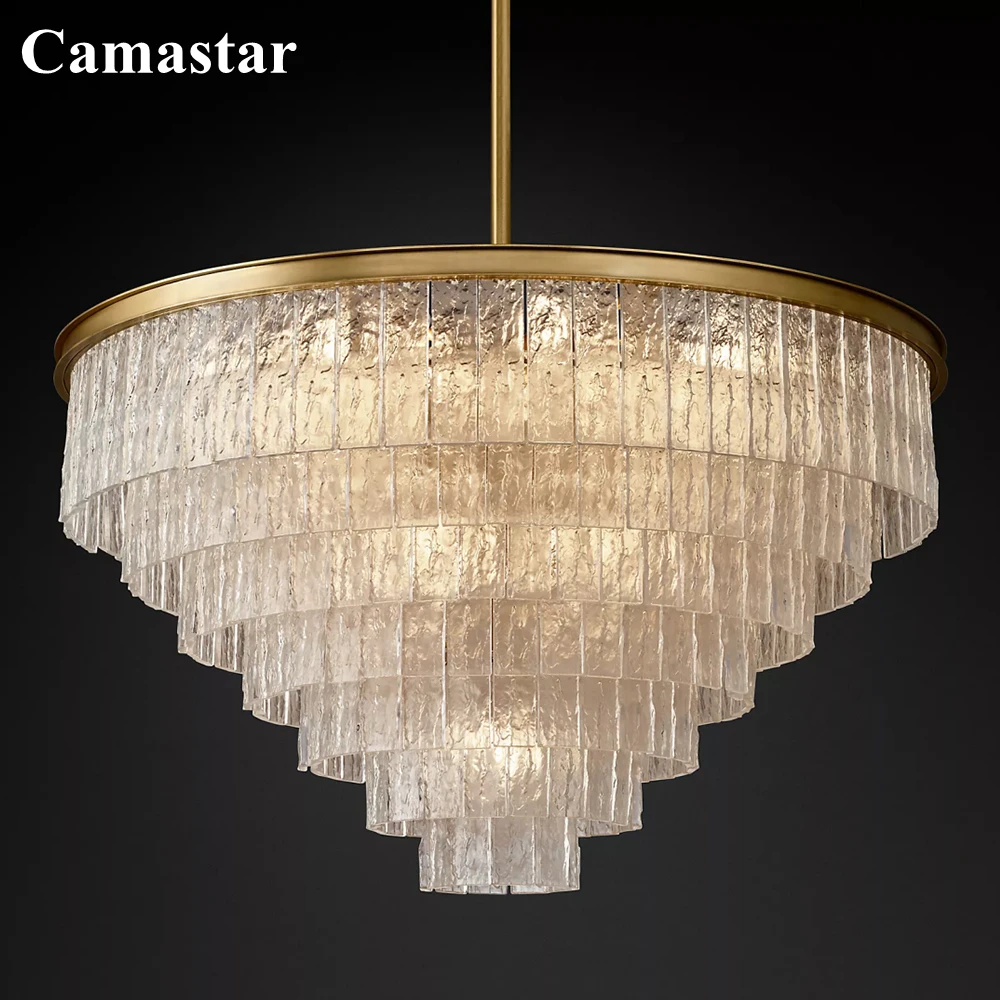 Круглая люстра Glace многоуровневая стеклянная потолочная украшение для гостиной