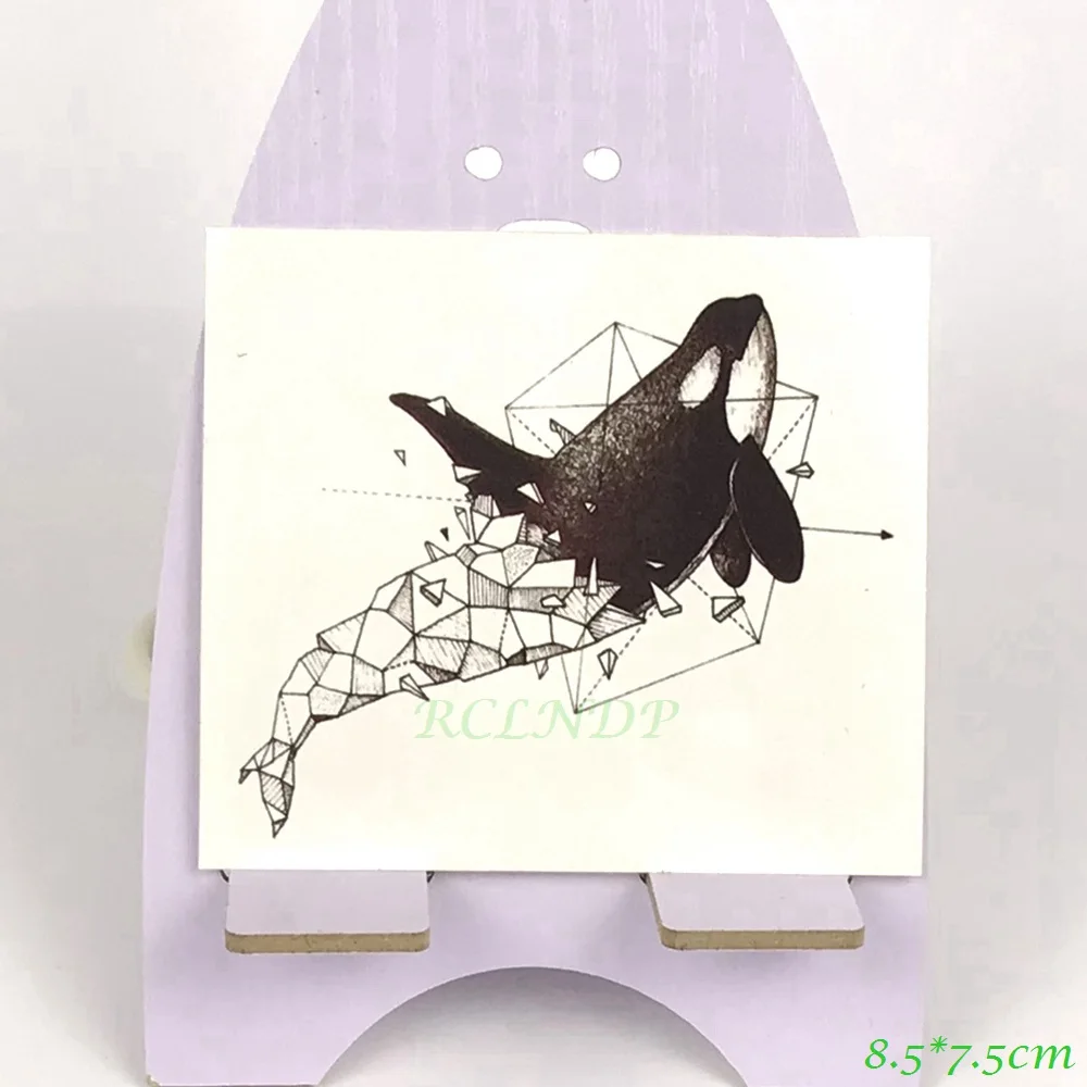 Татуировка Временная водостойкая Кит Акула дельфин бумажные складные