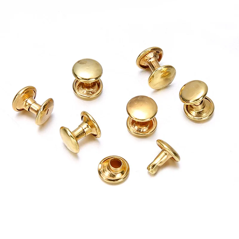 200 наборов 5/6/8/9 мм круглая двойная заклепка гвоздики Спайк мешок для ногтей