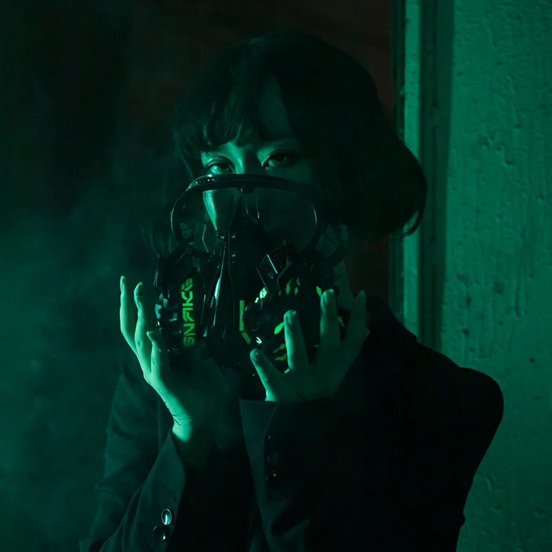 Белая маска мясника с функцией светящаяся в стиле панк-бара технологическая