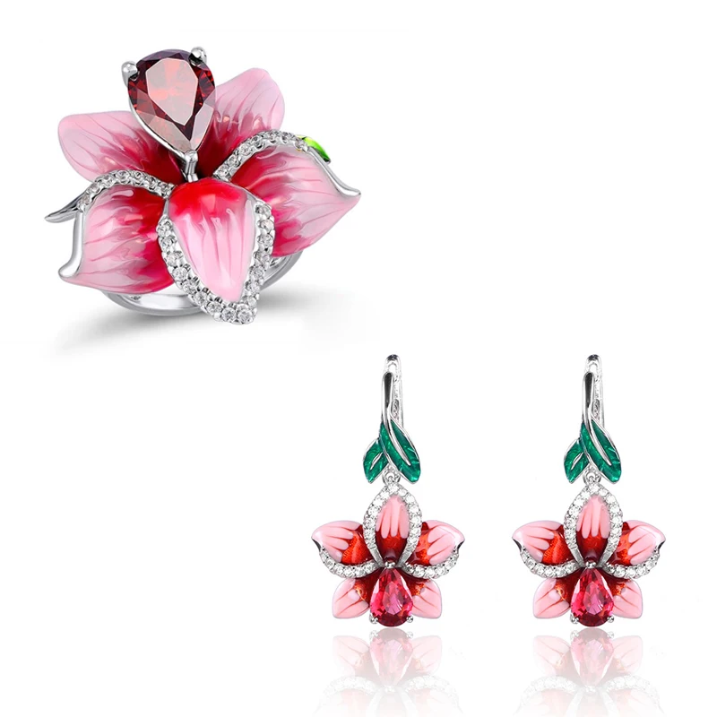 Великолепная эмаль ручной работы из стерлингового серебра 925 пробы серьги в виде