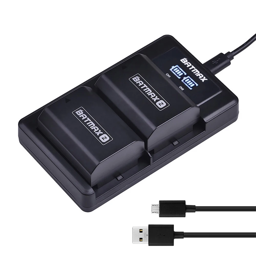 Аккумулятор Batmax 2280 FZ100 мАч + новое двойное зарядное устройство USB со светодиодной