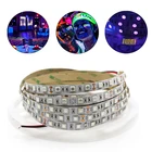 5 В, 12 В, 24 В постоянного тока, УФ-светодиодный цвета: чёрный светильник 5050 SMD Водонепроницаемый лента лампа 395-405nm светодиодный Диодная лента фиолетовый гибкие светодиодные ленты лампы 395-405n