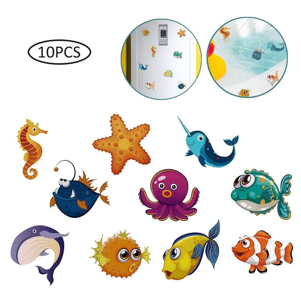 Самоклеящиеся противоскользящие наклейки для ванны морские существа Мультяшные
