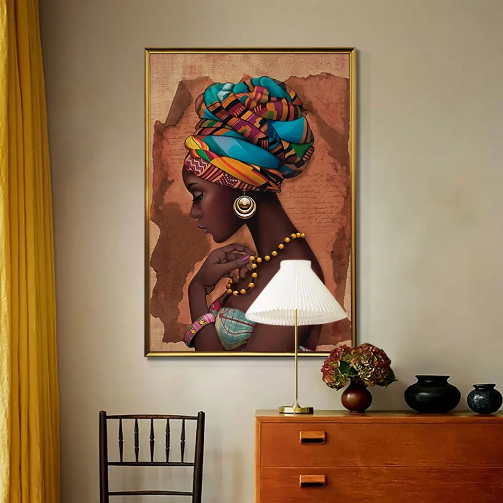 African Art Black and Nude Woman Oil Painting on Canvas Cuadros Posters and Prints Scandinavian Wall Art Picture for Living Room 5