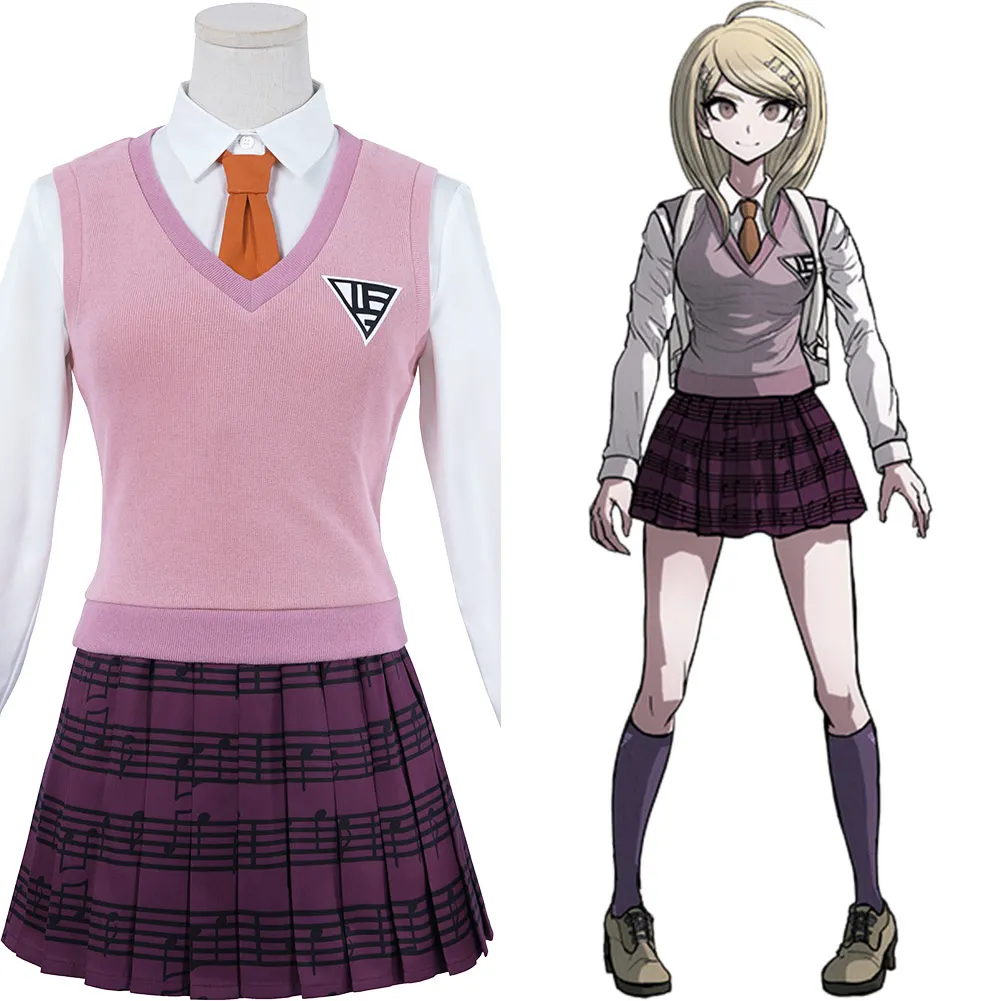 

Danganronpa V3: Killing Harmony-Akamatsu Kaede Cosplay Costumes Pink Uniform Skirt Outfits Halloween Carnival Suit