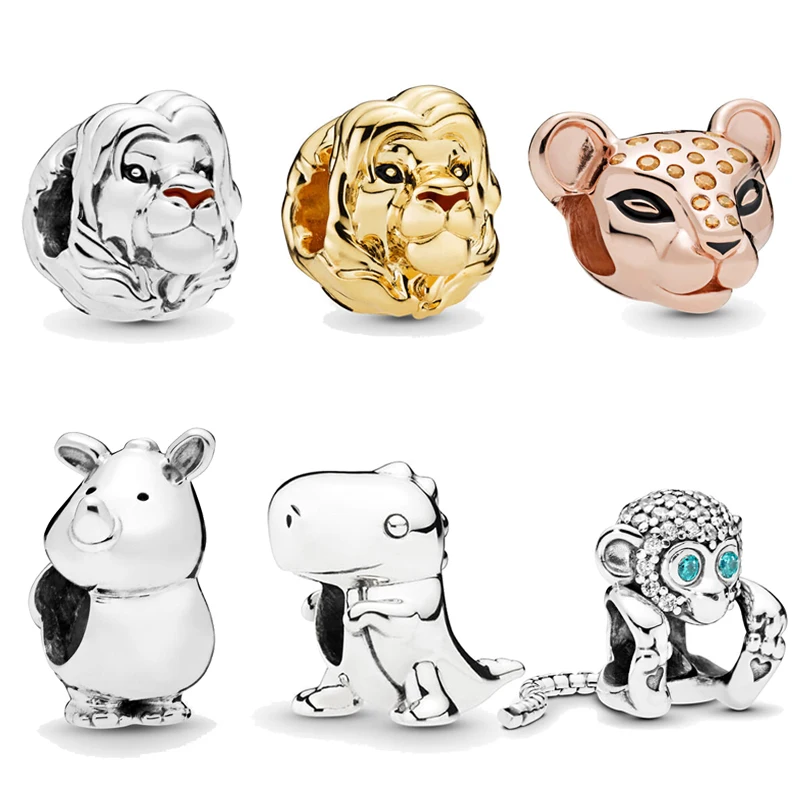 QANDOCCI 2019 поступление Φ Король Лев подходят для оригинальных браслетов Pandora