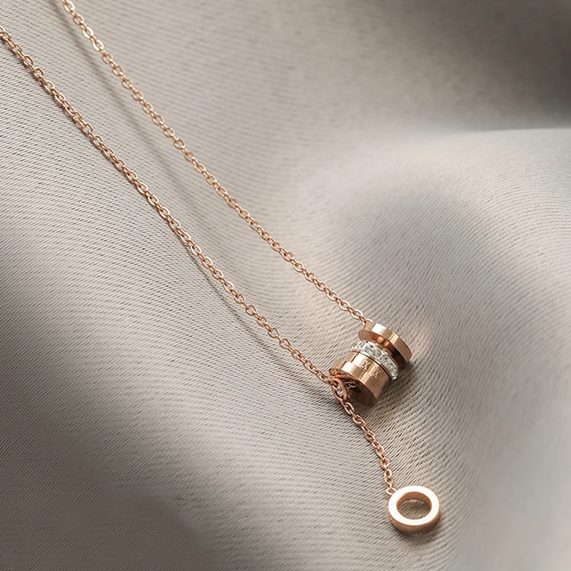 Ожерелье из нержавеющей стали 316L колье розового золота цепочка в римском стиле