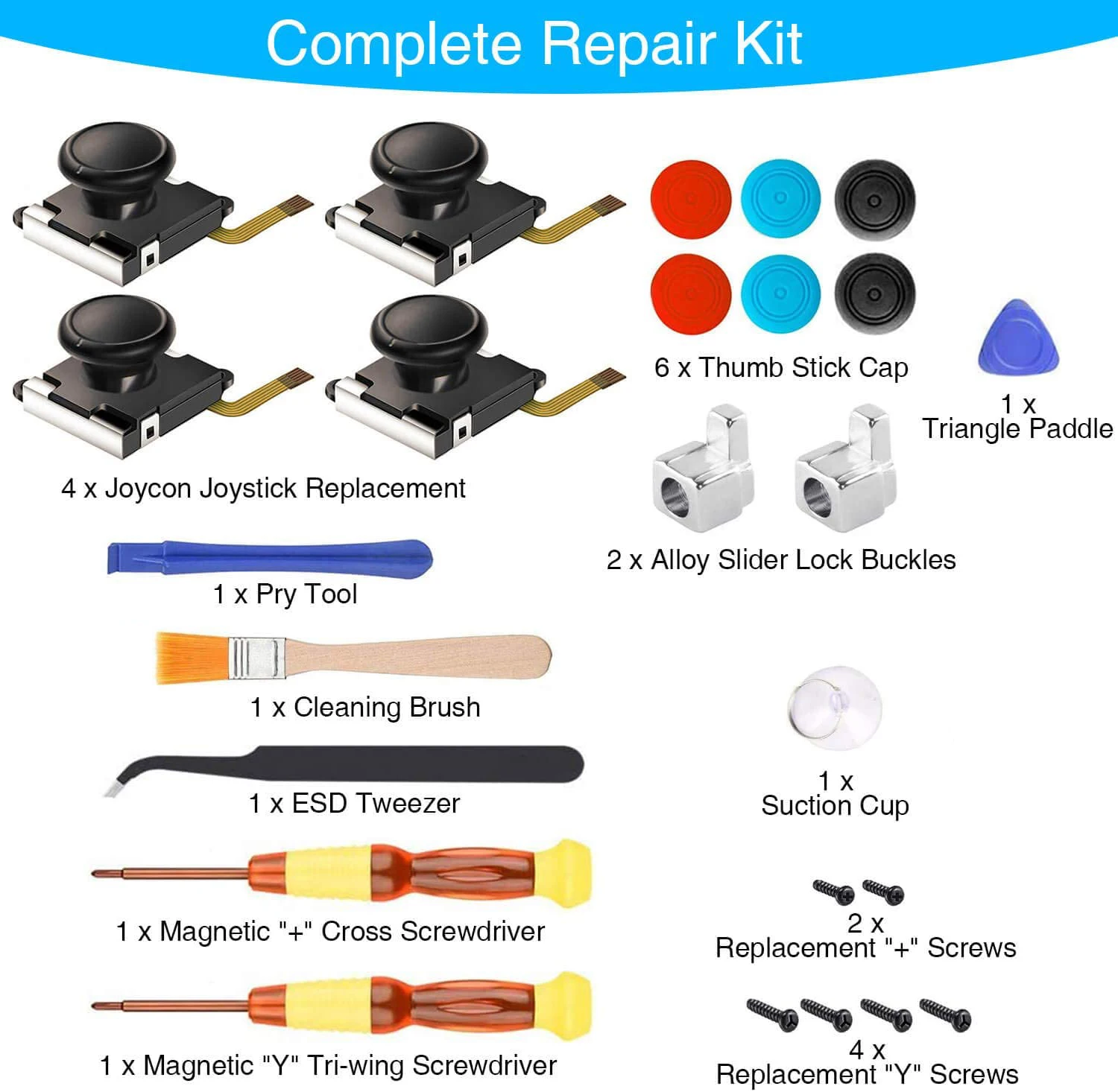 Switch Joypad Left/Right Replacement Repair Kit For Nintendo Controller Thumb Sticks Sensor 3D Joystick Metal Buckles | Электроника