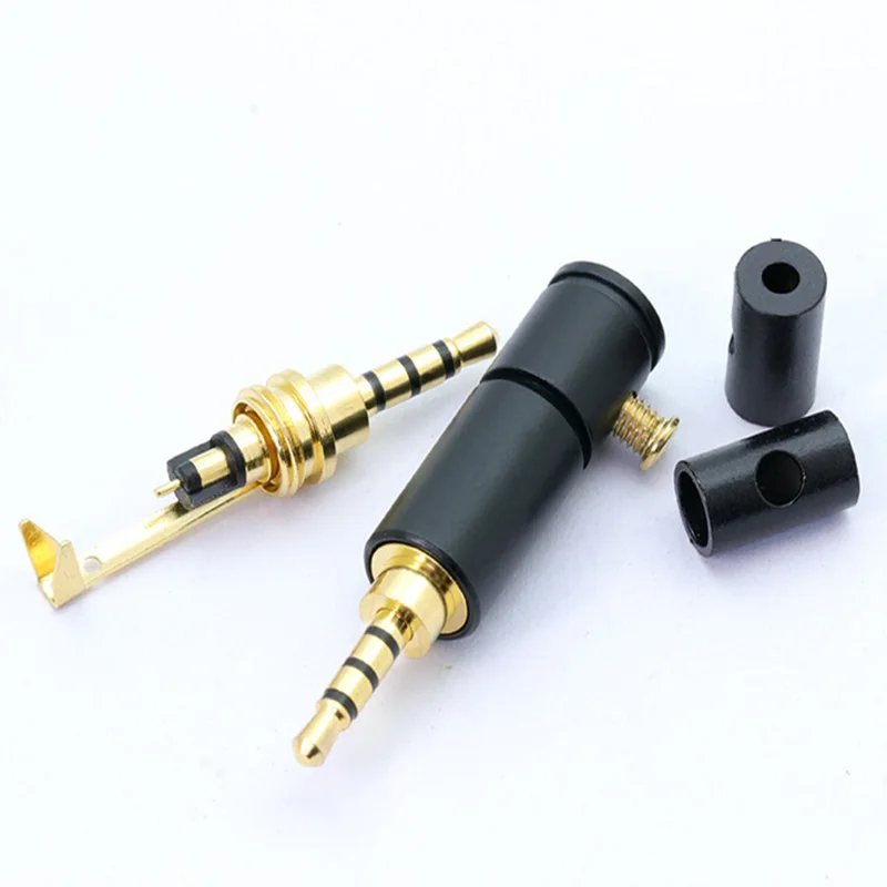 

100pcs Jack 2.5mm Audio Plug 3 Pole Gold-plated Earphone Connector with Aluminum tube&Screw locks welding free packing