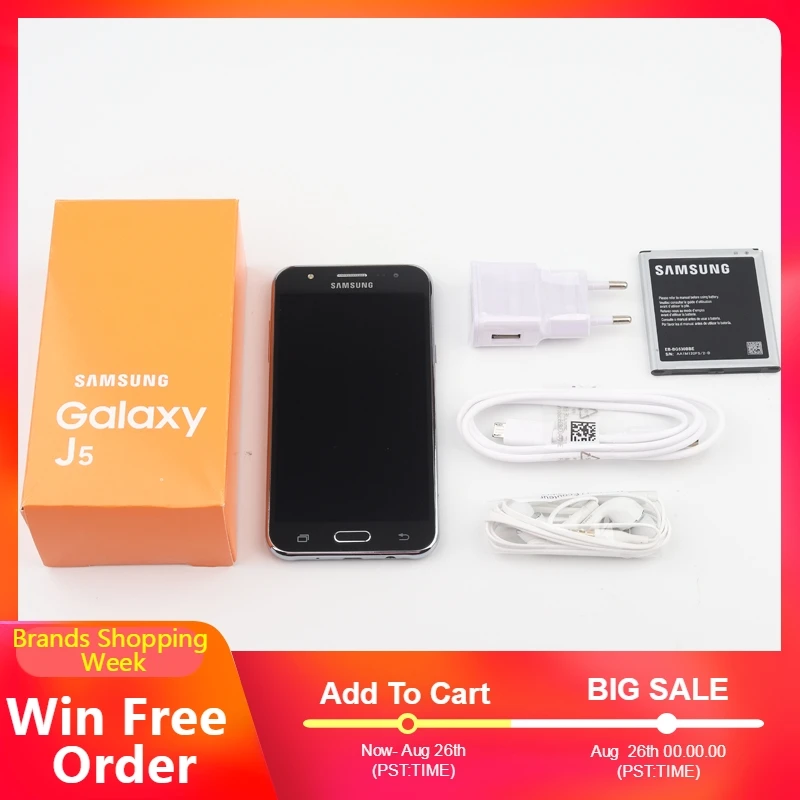 Оригинальный разблокированный samsung Galaxy J5 J500F 2015 5 0 "ЖК-экран Android