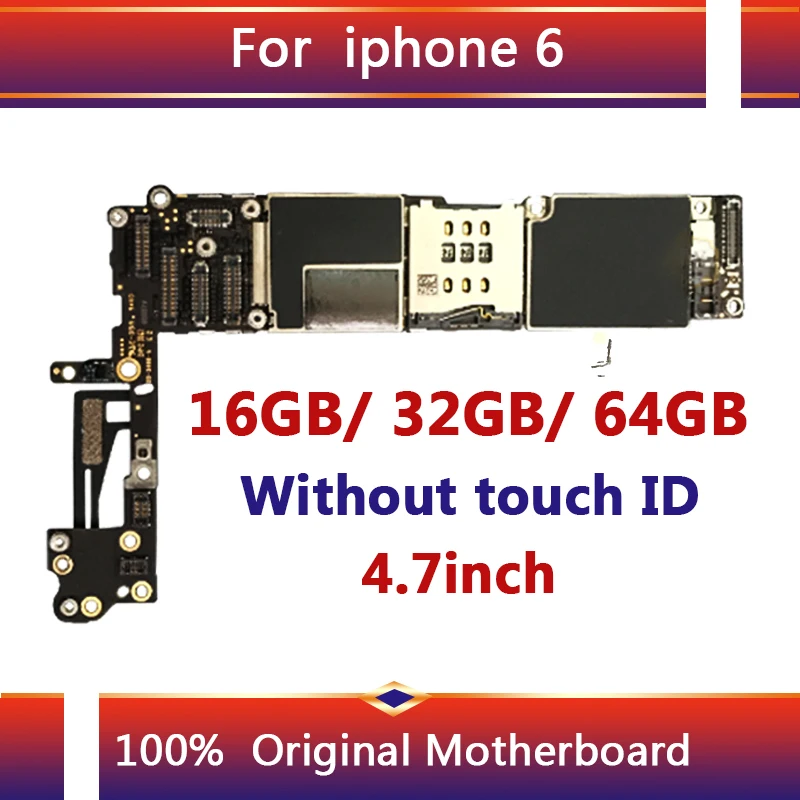 100% оригинальная разблокированная материнская плата для iphone 6 с сенсорным ID/без