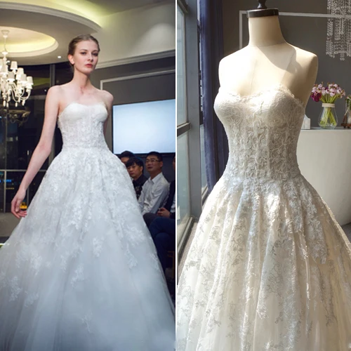 

real-picture a-line lace appliques Vestido De Noiva kurti sexy sweetheart Vintage Wedding Dress bridal Dresses free shipping