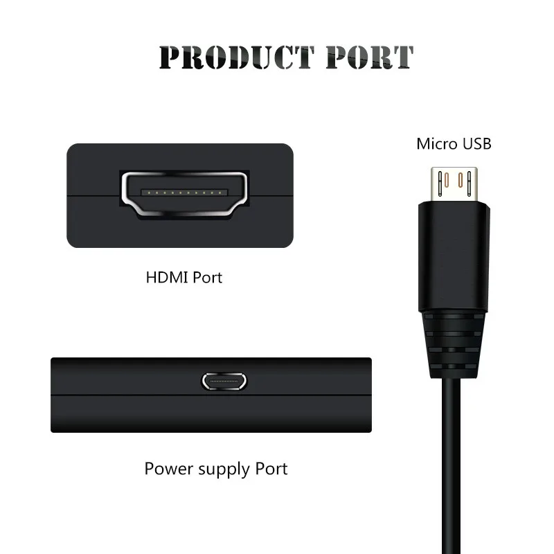 Micro USB мужчина к совместимому с HDMI переходник внутренней резьбой 1080P для телефонов