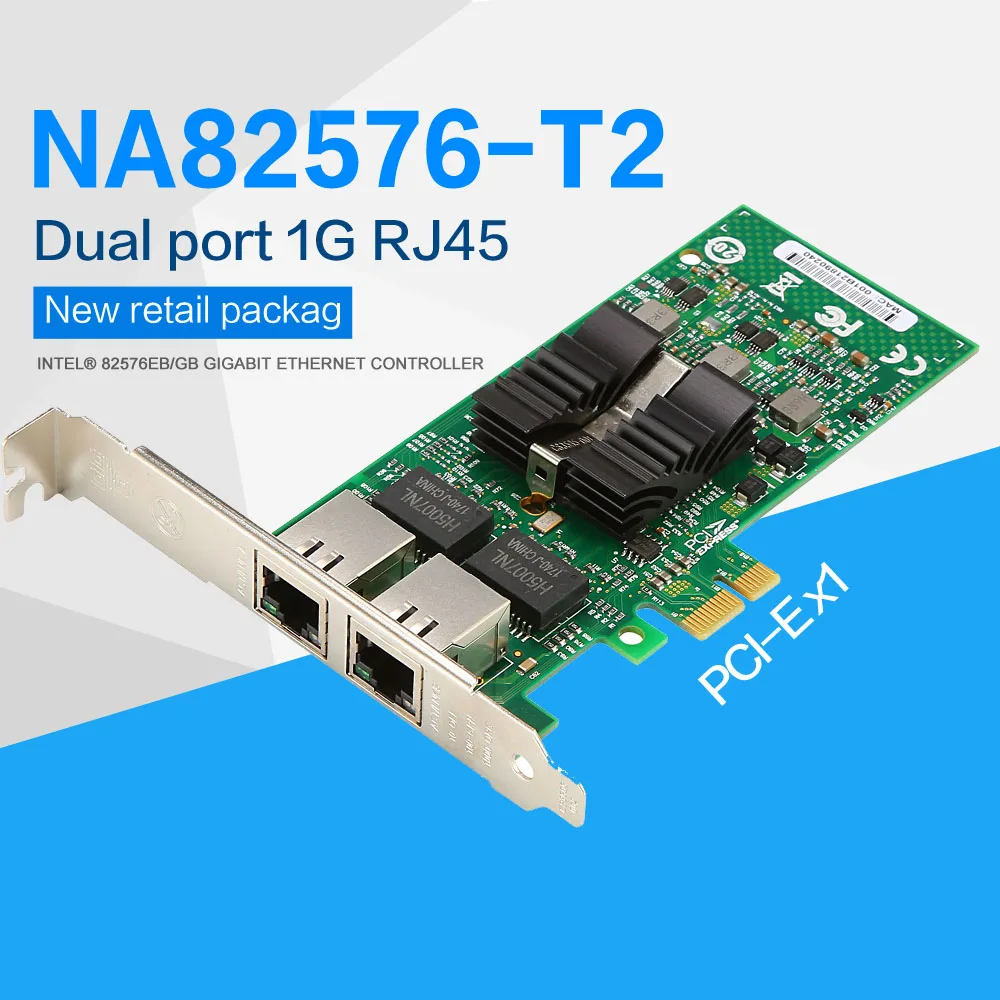 Фанми 82576 EB/Гб адаптер с двумя портами для PCI-E X1 Gigabit Ethernet сетевой карты 10/100/1000 Мбит сетевой адаптер геймпад проводной E1G42ET