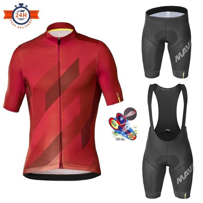 

2020 MAVIC Summer Pro Cycling Jersey Set Ropa Ciclismo Mountain Bike Clothing Breathable Mans Bicycle Clothes Jersey Sportswear