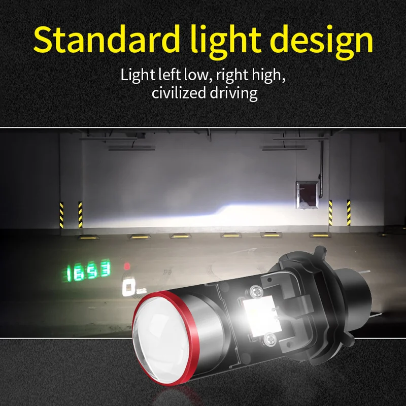 H4 LED Bulb Mini Projector Lens Car Headlamp Bulbs 8000LM Kit Conversion Hi/Lo Beam Headlight RHD LHD 6000K 12V 24V | Автомобили и