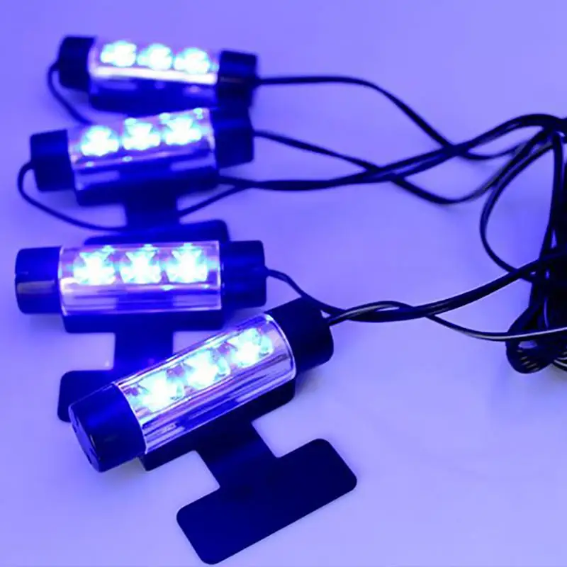 Car One with Four Atmosphere Lights Interior Decoration Foot LED Glowing Blue Light Accessories Decorative Lamps Strips | Автомобили и