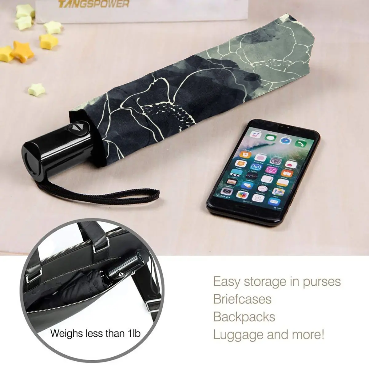 

Botanical Boho Flowers Windproof Automatic Folding Inverted Umbrella Portable Paraguas for Man Woman