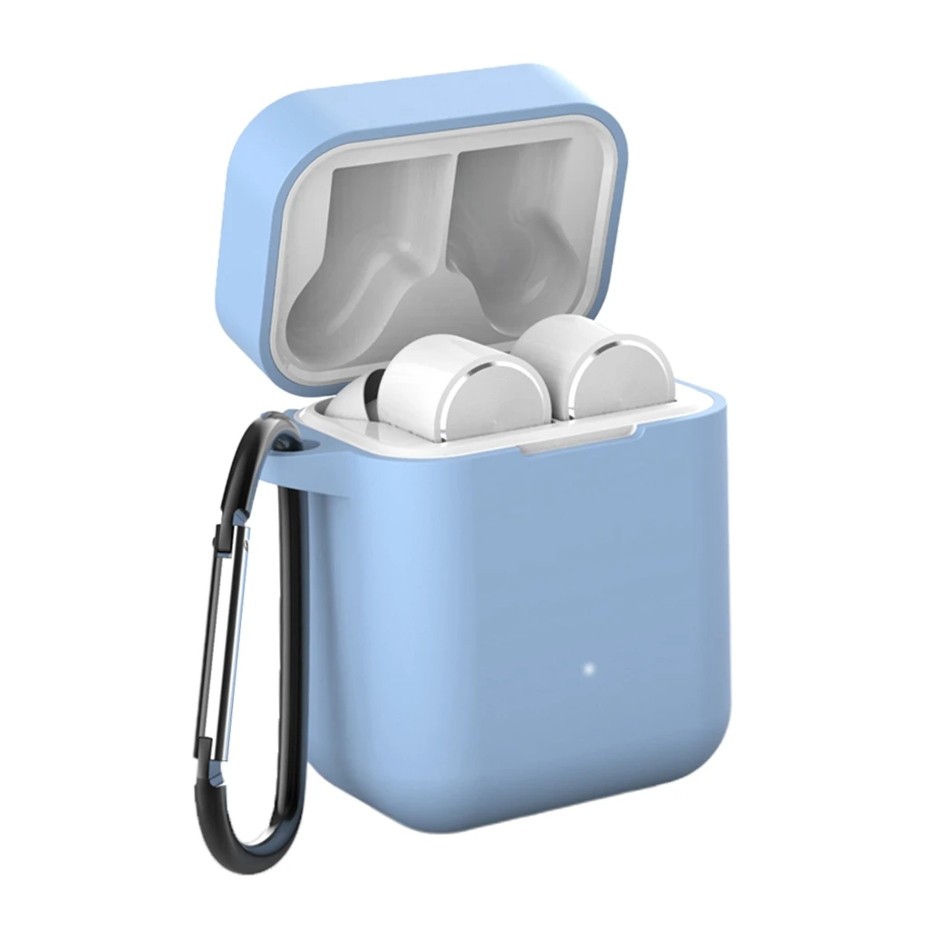 Blue 55x47x34mm Мягкий силиконовый чехол для Xiaomi Mi AirDots True wireless Bluetooth наушники противоударный чехол для Xiaomi Mi воздушная зарядка - Цвет: Blue 55x47x34mm
