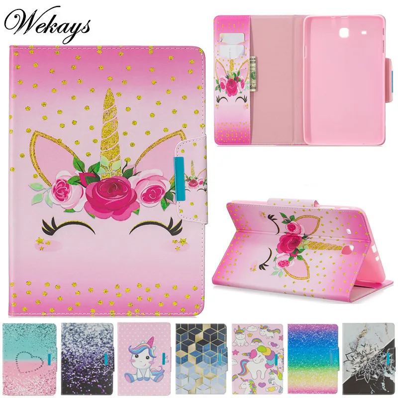 

Coque For Samsung Tab E 9.6 T560 Cartoon Unicorn Leather Fundas Case For Samsung Galaxy Tab E 9.6 T560 T561 Tablet Cover Cases
